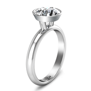 Round Diamond Solitaire Engagement Ring Contempo 14K White Gold