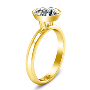 Solitaire Diamond Engagement Ring Contempo 14K Yellow Gold