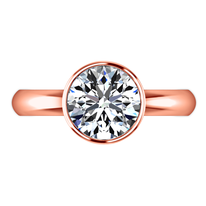 Solitaire Diamond Engagement Ring Contempo 14K Rose Gold