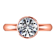 Solitaire Diamond Engagement Ring Contempo 14K Rose Gold