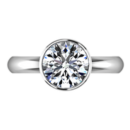 Round Diamond Solitaire Engagement Ring Contempo 14K White Gold