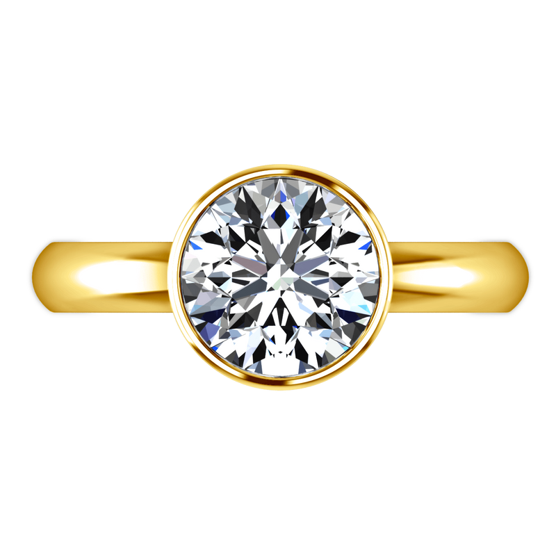 Solitaire Diamond Engagement Ring Contempo 14K Yellow Gold