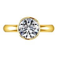 Solitaire Diamond Engagement Ring Contempo 14K Yellow Gold