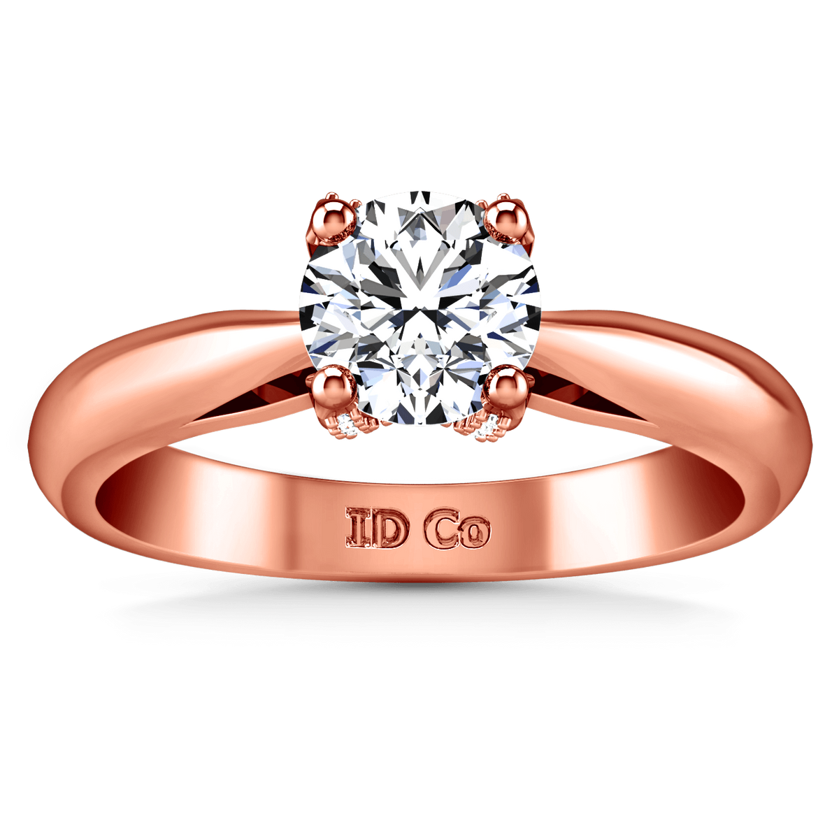 Solitaire Diamond Engagement Ring Caressa 14K Rose Gold