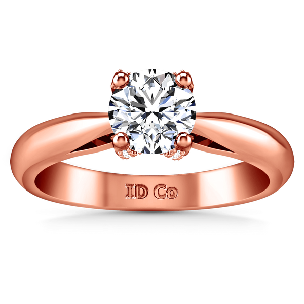 Solitaire Diamond Engagement Ring Caressa 14K Rose Gold