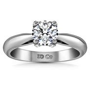 Round Diamond Solitaire Engagement Ring Caressa 14K White Gold