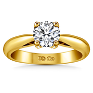 Solitaire Diamond Engagement Ring Caressa 14K Yellow Gold