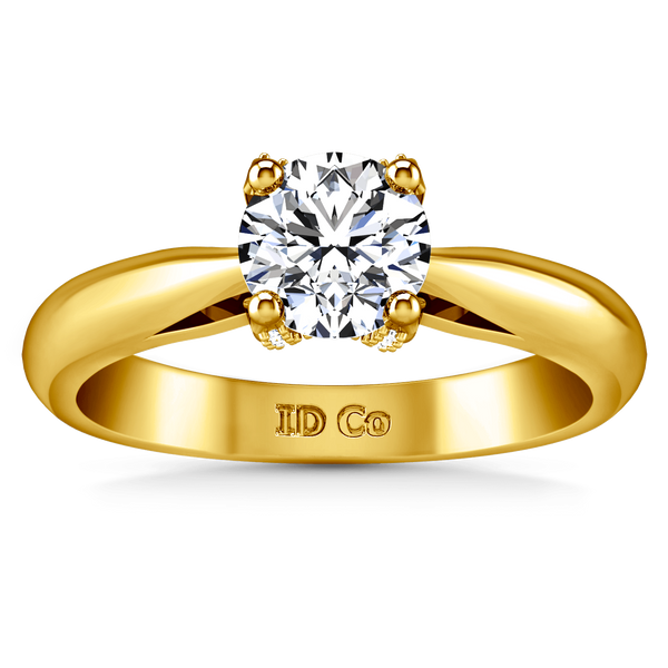 Solitaire Diamond Engagement Ring Caressa 14K Yellow Gold