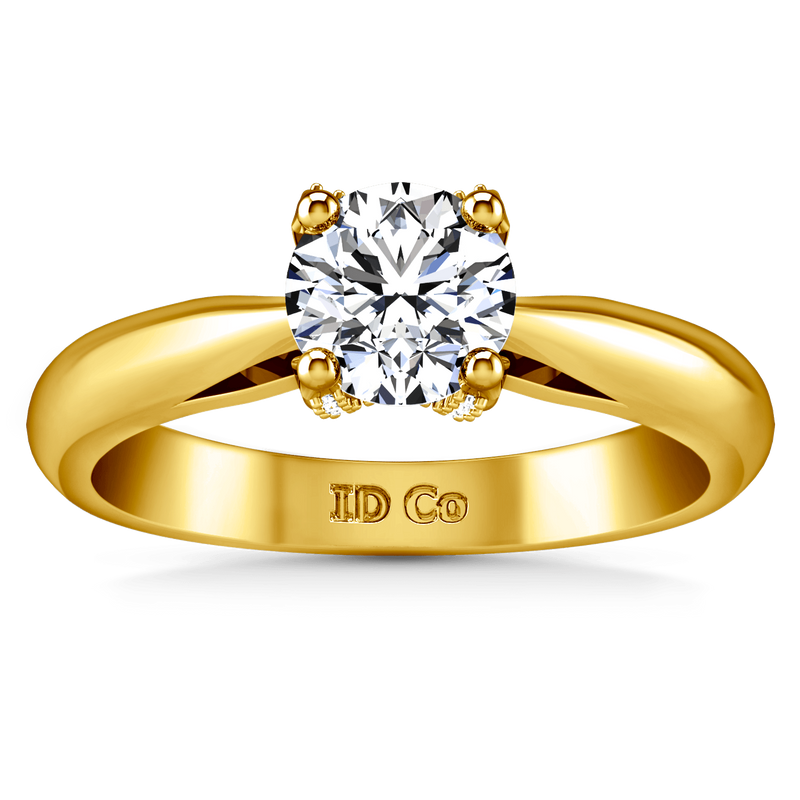 Solitaire Diamond Engagement Ring Caressa 14K Yellow Gold