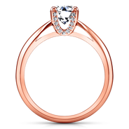 Solitaire Diamond Engagement Ring Caressa 14K Rose Gold