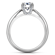 Round Diamond Solitaire Engagement Ring Caressa 14K White Gold