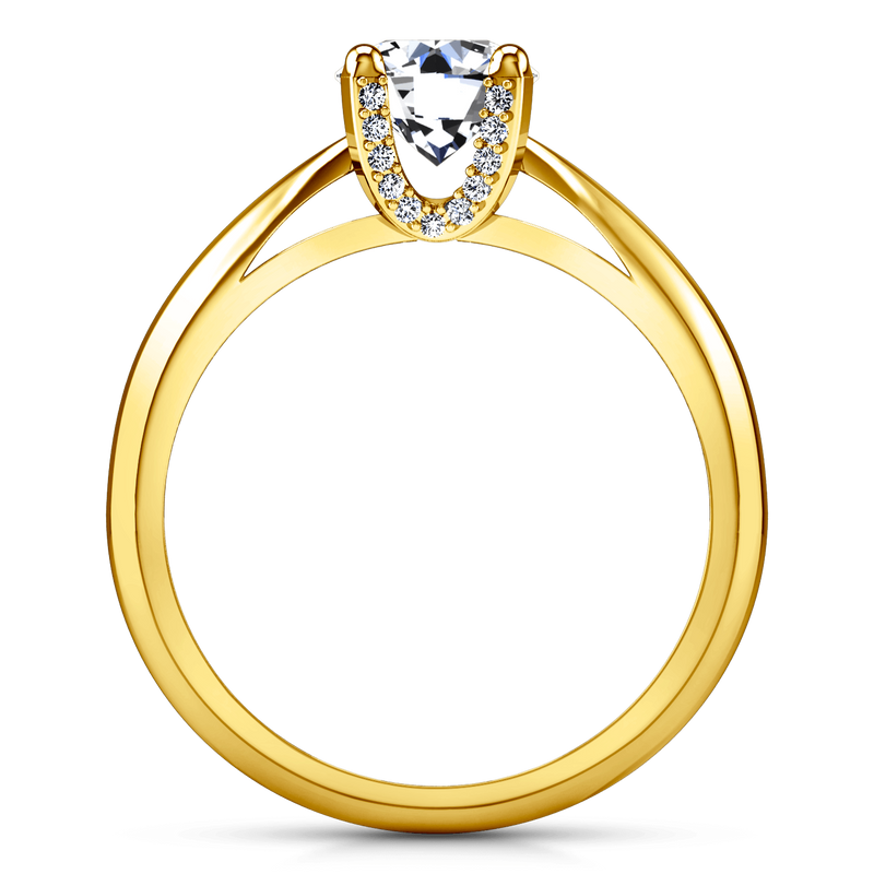 Solitaire Diamond Engagement Ring Caressa 14K Yellow Gold