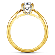 Solitaire Diamond Engagement Ring Caressa 14K Yellow Gold