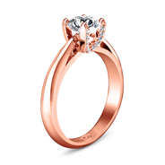Solitaire Diamond Engagement Ring Caressa 14K Rose Gold