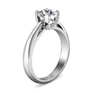 Round Diamond Solitaire Engagement Ring Caressa 14K White Gold