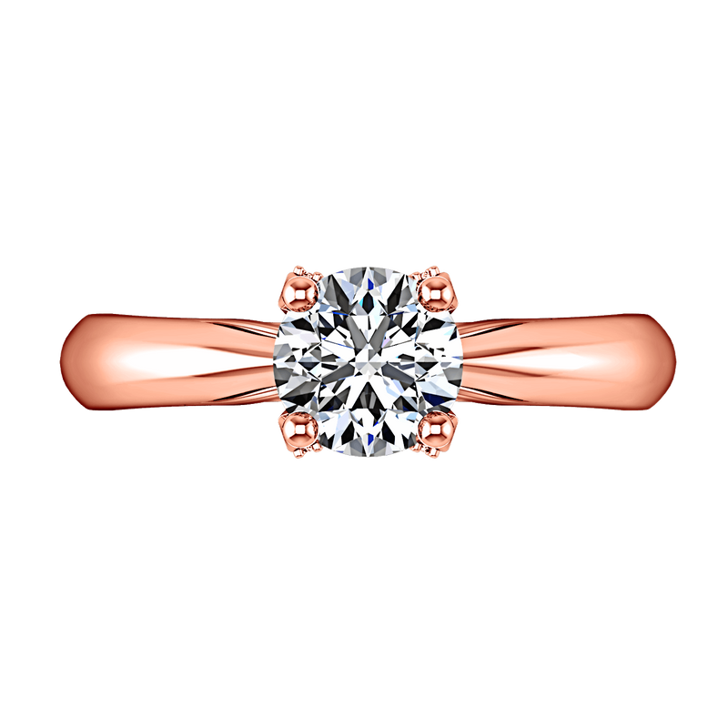 Solitaire Diamond Engagement Ring Caressa 14K Rose Gold