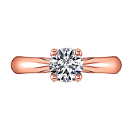Solitaire Diamond Engagement Ring Caressa 14K Rose Gold