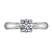 Round Diamond Solitaire Engagement Ring Caressa 14K White Gold