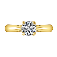 Solitaire Diamond Engagement Ring Caressa 14K Yellow Gold
