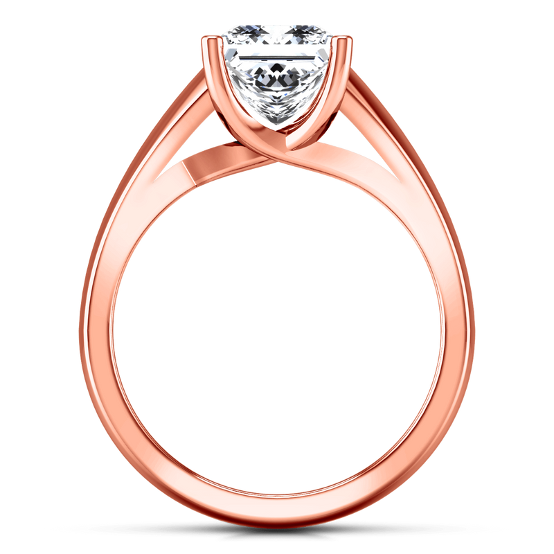 Solitaire Diamond Princess Cut Engagement Ring Leyla 14K Rose Gold