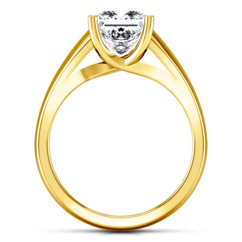 Solitaire Diamond Princess Cut Engagement Ring Leyla 14K Yellow Gold
