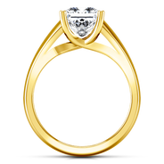 Solitaire Diamond Princess Cut Engagement Ring Leyla 14K Yellow Gold