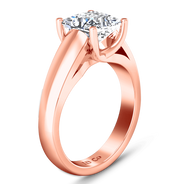 Solitaire Diamond Princess Cut Engagement Ring Leyla 14K Rose Gold