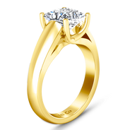 Solitaire Diamond Princess Cut Engagement Ring Leyla 14K Yellow Gold
