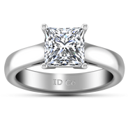 Solitaire Princess Cut Diamond Engagement Ring Angie 14K White Gold