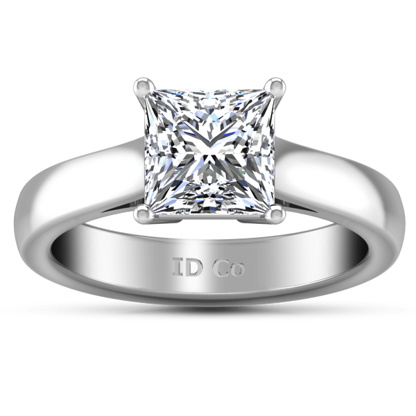 Solitaire Princess Cut Diamond Engagement Ring Angie 14K White Gold