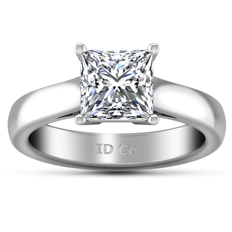 Solitaire Princess Cut Diamond Engagement Ring Angie 14K White Gold