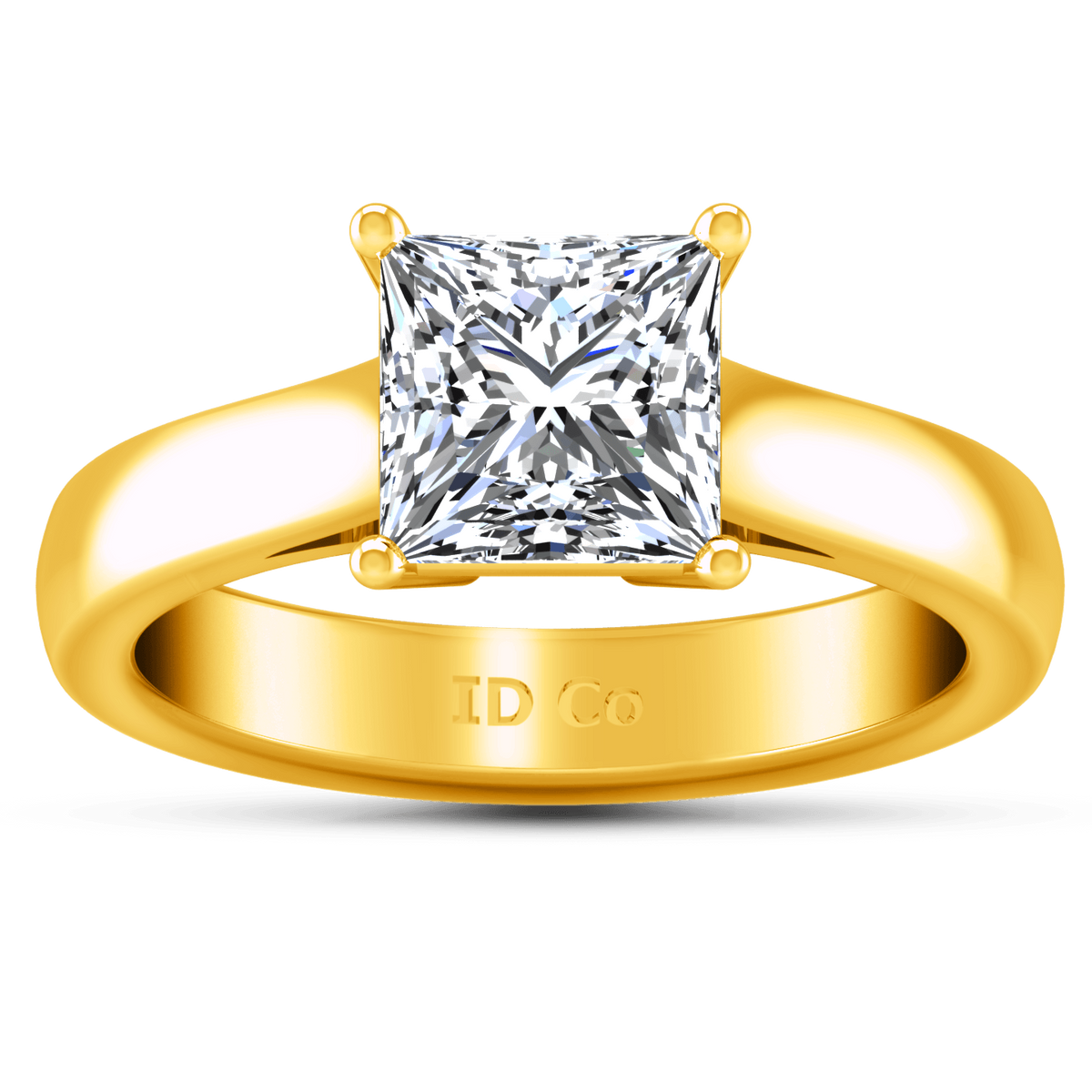 Solitaire Diamond Princess Cut Engagement Ring Angie 14K Yellow Gold