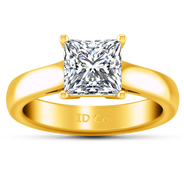 Solitaire Diamond Princess Cut Engagement Ring Angie 14K Yellow Gold