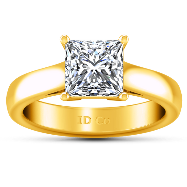 Solitaire Diamond Princess Cut Engagement Ring Angie 14K Yellow Gold