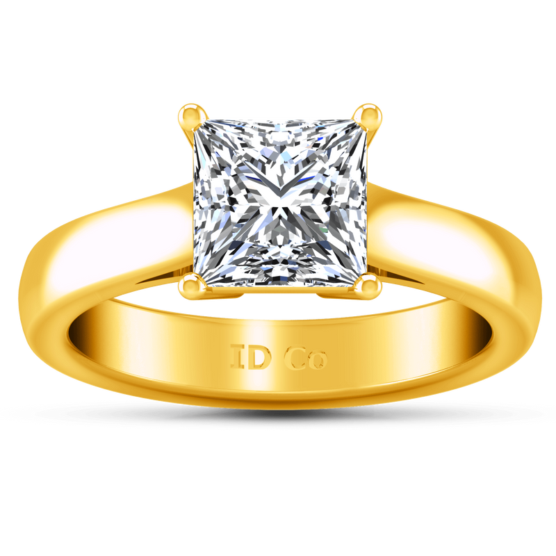 Solitaire Diamond Princess Cut Engagement Ring Angie 14K Yellow Gold