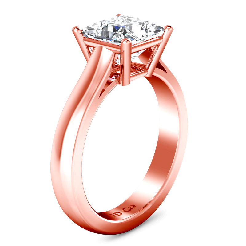 Solitaire Diamond Princess Cut Engagement Ring Angie 14K Rose Gold