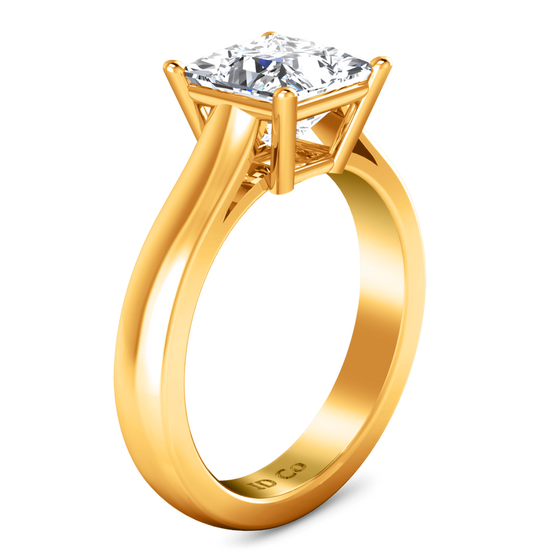 Solitaire Diamond Princess Cut Engagement Ring Angie 14K Yellow Gold