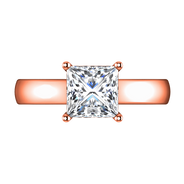 Solitaire Diamond Princess Cut Engagement Ring Angie 14K Rose Gold