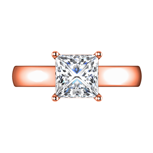 Solitaire Diamond Princess Cut Engagement Ring Angie 14K Rose Gold