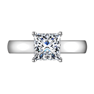 Solitaire Princess Cut Diamond Engagement Ring Angie 14K White Gold