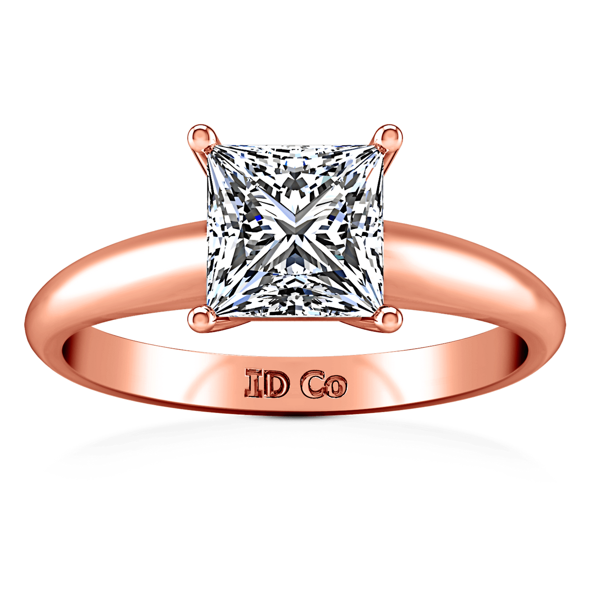 Solitaire Diamond Princess Cut Engagement Ring Cindy 14K Rose Gold