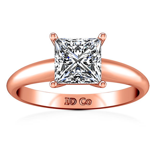 Solitaire Diamond Princess Cut Engagement Ring Cindy 14K Rose Gold