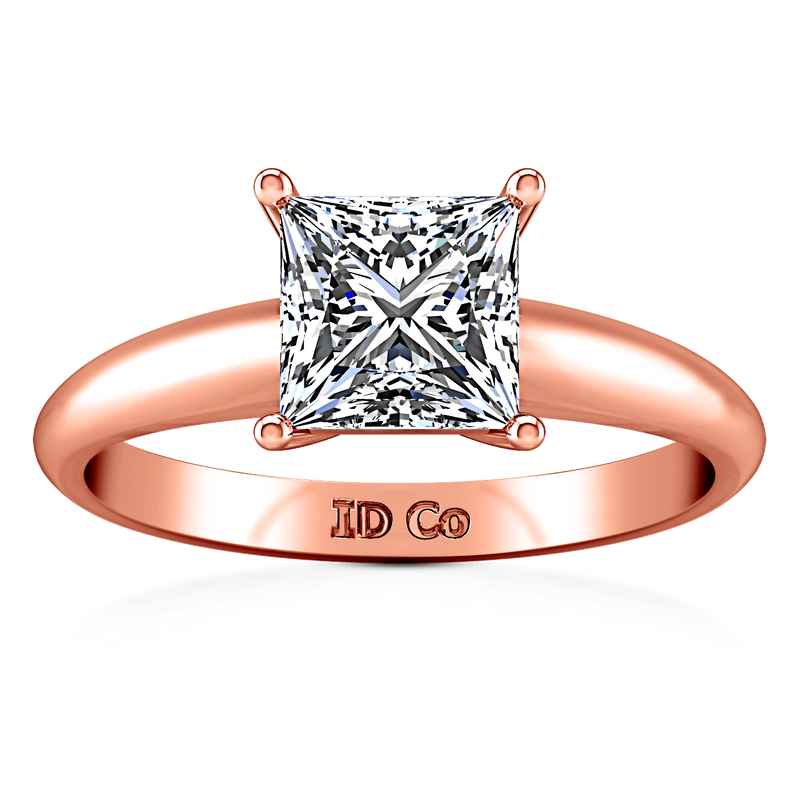 Solitaire Diamond Princess Cut Engagement Ring Cindy 14K Rose Gold