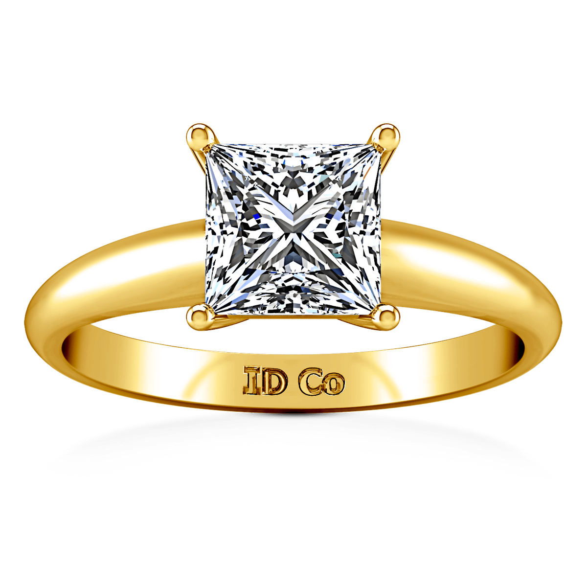 Solitaire Diamond Princess Cut Engagement Ring Cindy 14K Yellow Gold