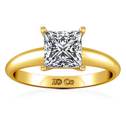 Solitaire Diamond Princess Cut Engagement Ring Cindy 14K Yellow Gold