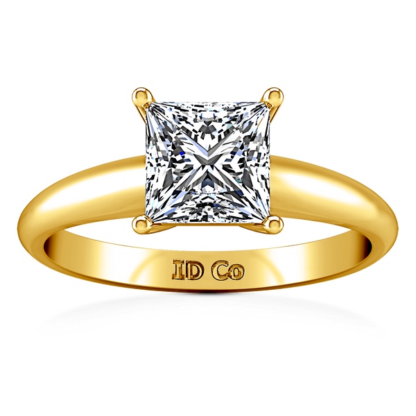 Solitaire Diamond Princess Cut Engagement Ring Cindy 14K Yellow Gold