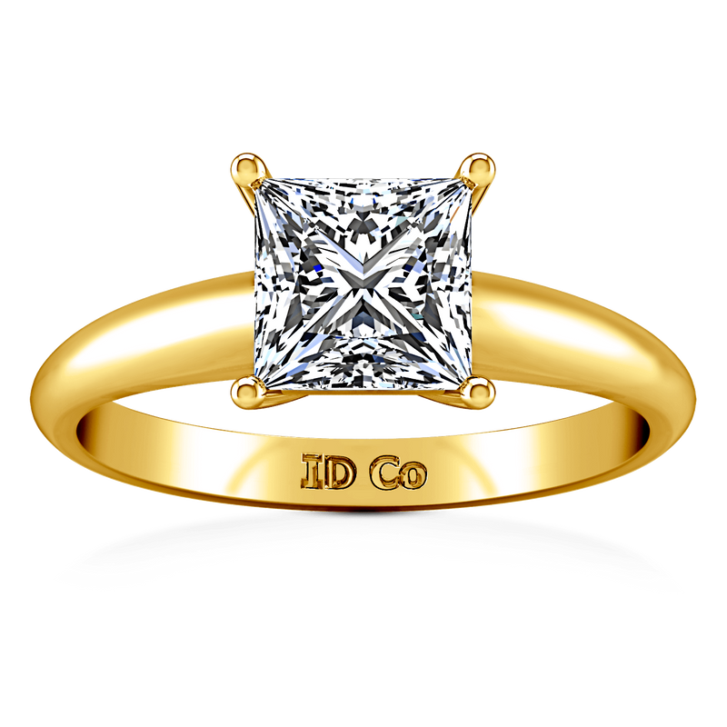 Solitaire Diamond Princess Cut Engagement Ring Cindy 14K Yellow Gold