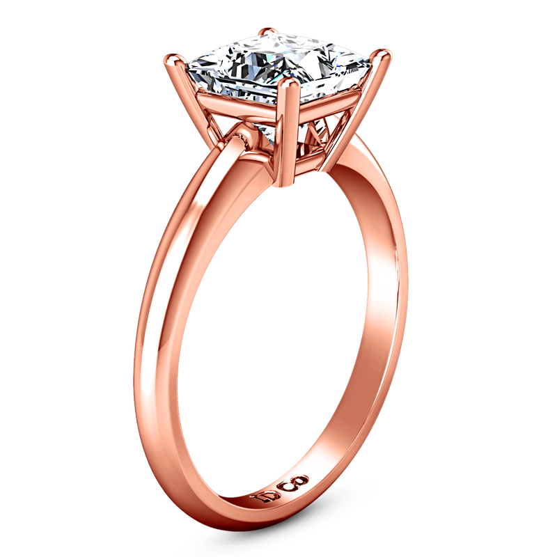 Solitaire Diamond Princess Cut Engagement Ring Cindy 14K Rose Gold