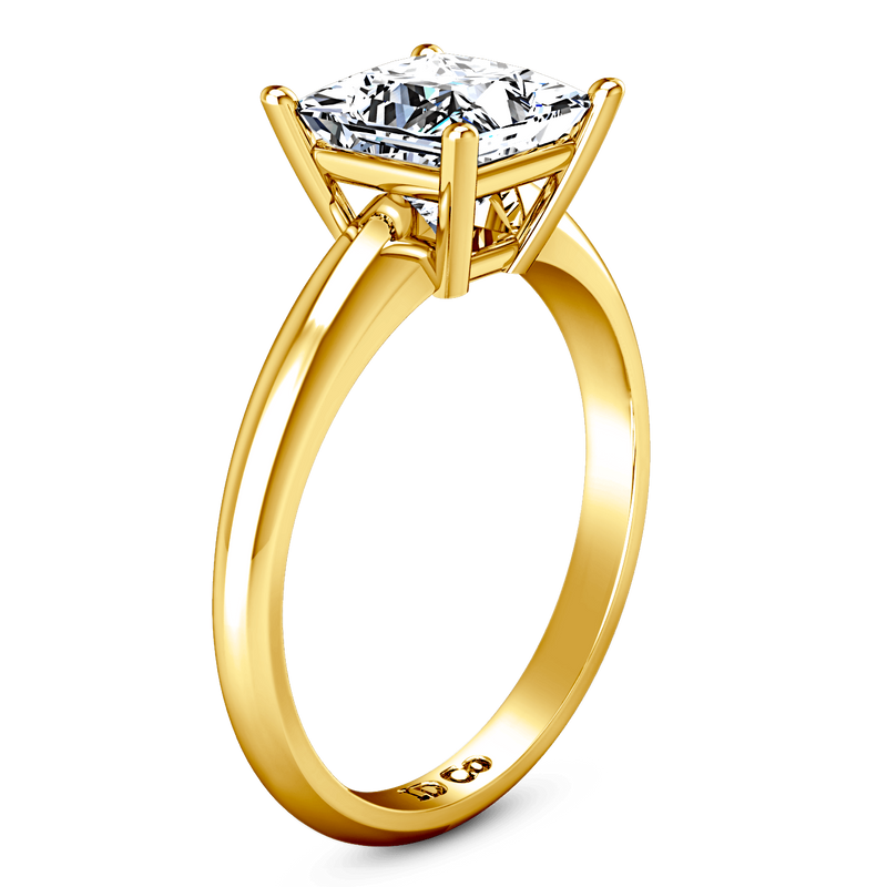 Solitaire Diamond Princess Cut Engagement Ring Cindy 14K Yellow Gold