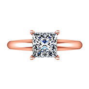 Solitaire Diamond Princess Cut Engagement Ring Cindy 14K Rose Gold